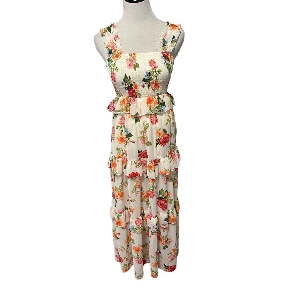 New! Love Colette Tiered Maxi Sundress Sz M